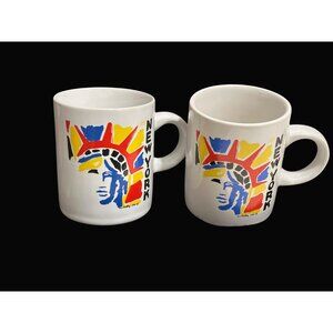 New York Statue Of Liberty Graphic 2 Mini  Mugs Andy Warhol Kelly  1986 Ceramic